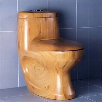Genuíno madeira-impressão sifão de cerâmica, wc madeira maciça cor-de-wc unidos wc personalidade criativa wc WC Closestool