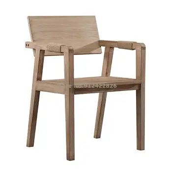 Madeira maciça assembleia retro simples cadeira de jantar designer encosto cadeira secretária cadeira de café homestay cadeira de descanso