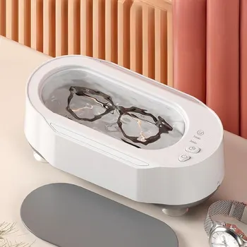 Domésticos De Limpeza Ultra-Sônico Máquina De Mini Vibração Wash Cleaner Portable Anel De Limpeza De Jóias, Colares, Óculos, Relógio