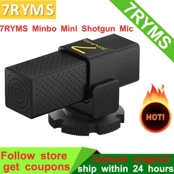 7RYMS Minbo Mini Shotgun Microfone para o iPhone para que a GoPro/Canon/Nikon Câmera Microfone Estável Choque de Montagem para o Podcast, Vlog do YouTube
