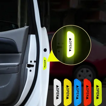 A porta do carro adesivos refletivos de segurança, abertura de aviso de fitas reflexivas acessórios do carro de interior e exterior adesivos refletores