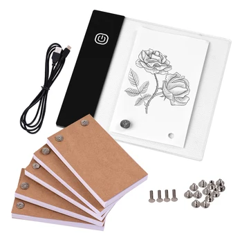 USB Flip Book com o Kit de Luz Mini Pad LED Lightbox Design do Tablet com Furo de 300 Folhas Flipbook Papel de Ligação Parafusos para Desenho