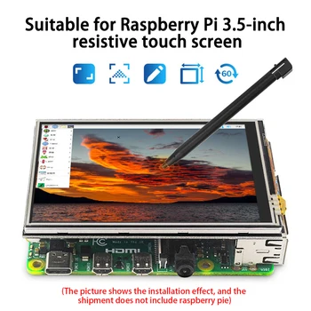 Ecrã Táctil de 3,5 Polegadas com caixa Protetora 450*320 Resolução TFT LCD para o Raspberry Pi 3B+ 2B B+