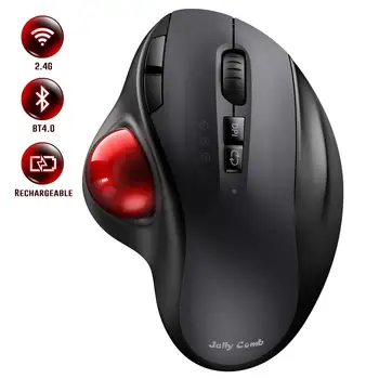Trackball Mouse Bluetooth Recarregável 2,4 G USB Mouse Ergonômico Mouses para Computador Android Windows 3 DPI Ajustável
