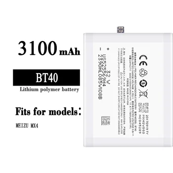 BT40 100% Original de Alta Qualidade 3100mAh Bateria de Substituição Para o Meizu MX4 Grande Capacidade de Telemóvel mais Recentes Baterias de Lítio