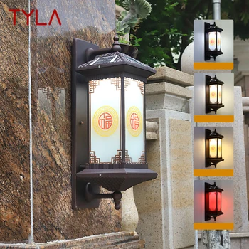 TYLA Solar, Lâmpada de Parede Vintage Exterior Candeeiro LED à prova d'água IP65 para a Home do Pátio Varanda Iluminação Decoração