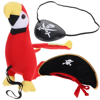 Brinquedos Realistas Papagaio Ornamentos Conjunto De Roupas Artificial Modelos De Fantasia De Pirata De Fornecimento De Algodão Simulação De Criança