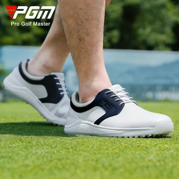 PGM Respirável Sapatos de Desporto Anti Derrapante Sapatos masculinos Impermeável Microfibra Couro Spikeless Tênis