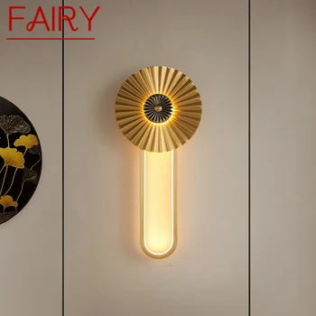 FADA de Bronze da Lâmpada de Parede LED Luxo Moderno Candeeiro de Luz da Decoração de Interiores Domésticos Quarto de Cabeceira, Sala de estar, Corredor
