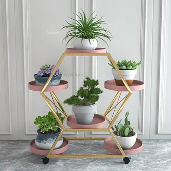 Nordic estande de Plantas Para a Sala, Móveis vaso de Flores de Suporte Familiar Designer Criativo de Chão Plantas de Interior de Suporte Z