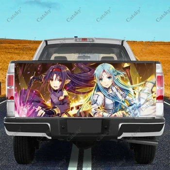 Menina Anime Sword Art Online de Carro de Cauda Tronco Proteger o Adesivo Decalque Capa do Carro Automóvel Decoração Autocolante para JIPE Off-road, a Picape