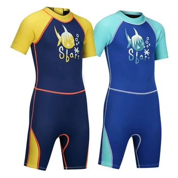 Novo 2MM de Neoprene para Crianças de Mergulho, Um Pedaço de Manga Curta Protetor solar trajes de Banho Aquecido de Surf Terno de Esportes de Praia de Água trajes de Banho 2023