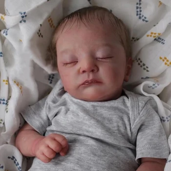 49cm 19inch Bebê Recém-nascido Renascer Boneca Bebê Dormir Kai Realistas Toque Suave com a Mão, Torcendo o Cabelo da Boneca