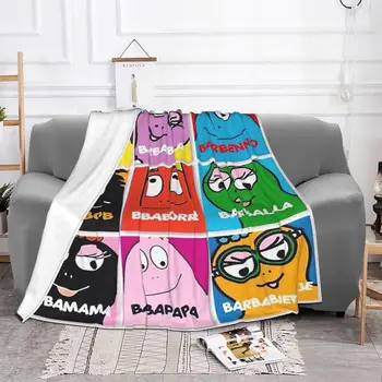 Quente Barbapapa Anti Pilling Cobertor de Flanela Verão Anime Xadrez Portátil Super Macio Jogar um Cobertor para Casa Colchas de Viagens