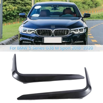 Carro preto Lâmpada da Névoa Cobrir Tiras de Guarnição Para BMW Série 5 G38 M Sport 2018-2020 Acessórios 51118070541 51118070542