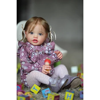 CAOS RENASCER 60cm Recém-nascido Criança Bebê Boneca Reborn Lottie Menina Princesa Realistas em 3D Pele Arte de Boneca com a Mão Enraizada Cabelo