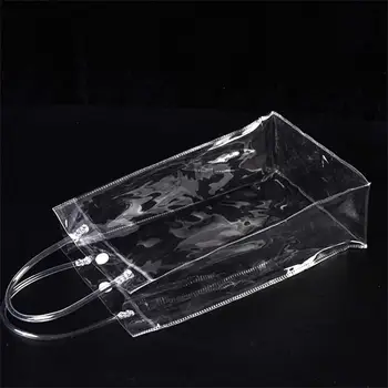 Transparente Bolsa Multifuncional de Leite Copo de Chá Conveniente 10 * 10 * 25cm Engarrafada Moda Ver Através de Carteira de Pvc Tendência