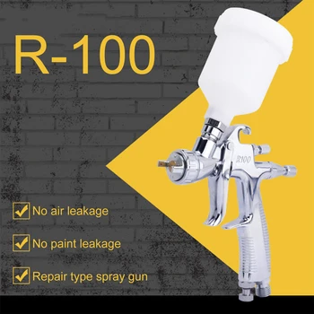 R100 Reparação LVLP Arma de Pulverizador com 120ml Copa de Alta Qualidade Mini Pneumático Arma de Pulverizador para Pintura do Carro e do Mobiliário Reparação de