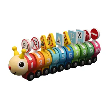 A Caterpillar Brinquedo Trem de Idéias de presentes Multifunção de Matemática de Desenvolvimento do Jogo de Construção de Trem para Crianças De 1 A 2 de 3 Anos de Idade do Bebê Meninos Meninas rapazes raparigas