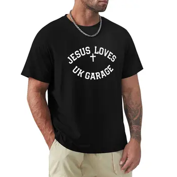Jesus Ama reino UNIDO Garagem SloganBlack T-Shirt tops Anime t-shirt anime animal print camisa para os meninos dos Homens t-shirt de algodão