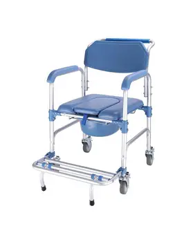 Dobrável Wc Cadeira Anciãos Potty Cadeira com Quatro Rodas de Alumínio Móvel da Liga de cadeiras de Rodas para idosos Pacientes