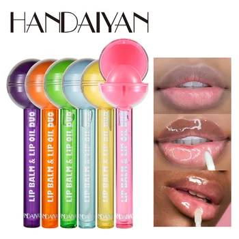 2 em 1 Dual Usar Lip Balm Mudança da Cor do Batom Hidratante Labial Óleo Lip Gloss Maquiagem Cosméticos Batom Líquido