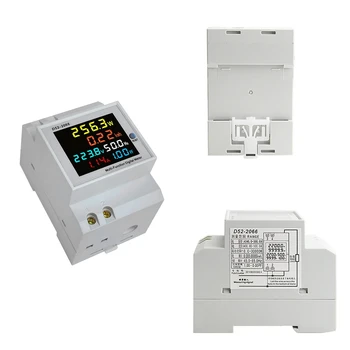 Trilho Din CA Monitor 6IN1 100A a Tensão de Corrente Fator de Potência Ativa de KWH de Energia Elétrica Medidor de Frequência VOLT AMP