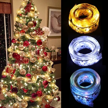 2M 2023 Natal Fita LED Luzes de Decoração de Árvore de Natal, Enfeites Para a Casa Natal de Papai Noel de Presente de Natal 2023 Ano Novo