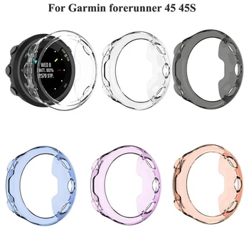 Capa Silicone Para Garmin forerunner 45 45S Smart Watch TPU Protector Quadro Shell Para Garmin 45/45S Pulseira Acessórios