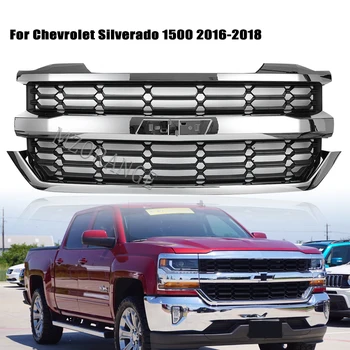 Pára-choque dianteiro, Grade Grade Tampa de acabamento para Chevrolet Silverado 1500 2016 2017 2018 Exterior do Carro Acessórios Peças