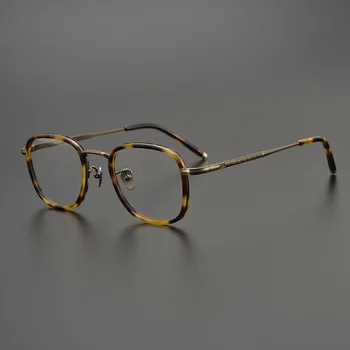 Moda grande óculos de armação homens Vintage Designer de titânio óptico de óculos de 2023 Novo Miopia mulheres da leitura personalizada óculos