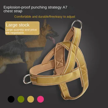 2023 Personalizado Harness Dog Material de Nylon de Chicotes Ajustável animal de Estimação Andar de Colete de Treinamento para empresas de Médio e Grande A7 Cães Bulldog