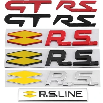 Carro de Metal GT RS Linha Esporte Emblema Emblema Adesivo Decalque Para Renault Logan, Clio, Megane Kangoo 1 2 3 4 Captur Espace Twingo Duster