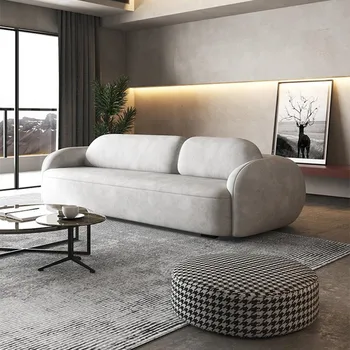 Moderno, simples designer criativo família pequena sala de estar de tecnologia de pano do sofá