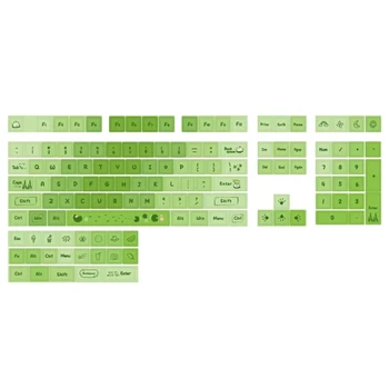 127 Keycaps PBT de Corante Sublimado tecla cap PBT XDA Keycaps Verde Lotus Pond Tema Teclas caps MX-Estrutura de Teclados para Jogos