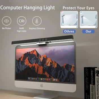 Monitor Led Light Bar, Mesa de Computador Lâmpada RGB Stepless de Escurecimento de Tela Hanging Lamp USB de Fundo do Monitor Atmosfera da Barra clara