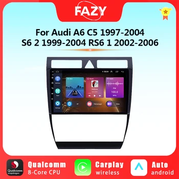 FAZY Android12 Rádio do Carro Para Audi A6 C5 1997-2004 S6 1999-2004 RS6 2002-2006 Player Multimídia GPS Estéreo Carplay Autoradio 2din
