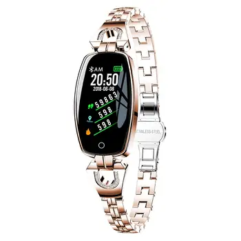 2022 H8 Smart Watch Mulheres Impermeável Monitor de Ritmo Cardíaco e a Pressão Arterial de Câmara Remota Pulseira Senhoras Smartwatch para Android Ios