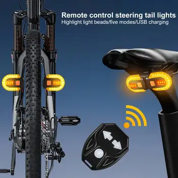 1 Conjunto Eco-amigável Bicycle Luz de Advertência de Carregamento Rápido de Bicicleta, Equipamento de Controle Remoto Compacto de Ciclismo do Sinal de volta