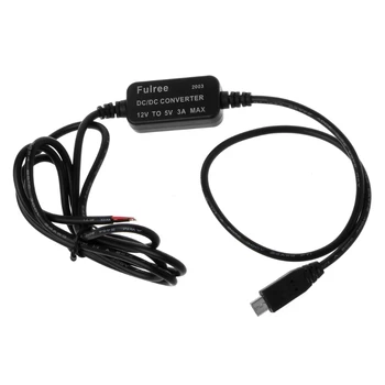Carro Micro USB, Saída de 12V para 5V 3A Fonte de Alimentação do Conversor para PDA DVR Cam F19A