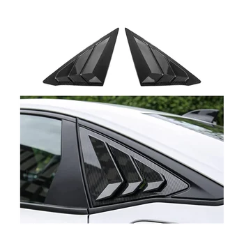 De trás da Janela de Grades Triangulares de Vidro de Janela Persianas para Honda Civic Sedan 11 de 2022 2023 - ABS com Fibra de Carbono