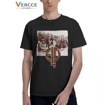 Emerson Lake E Palmer Caracteres Logotipo T-Shirt De Algodão De Alta Qualidade Camisetas Personalizadas Roupas De Homens, Mulheres T-Shirts Presente