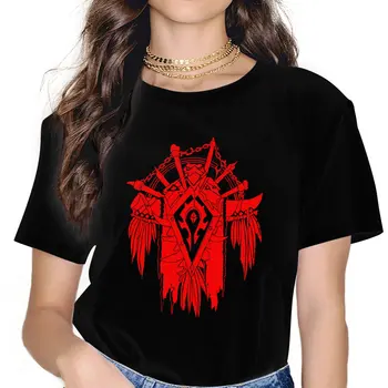 Horda de Mulheres T-Shirts de World of Warcraft Novidade Camisetas de Manga Curta, Gola em T-Shirts conceito de loja de Roupas