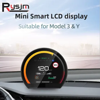 3.54 polegadas HUD Mini Smart Display LCD Para o Tesla Model 3/Y Sistema Linux Head Up Display Painel de Instrumentos Velocímetro LCD