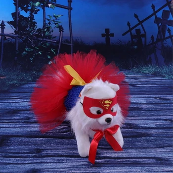 Halloween Natal Gato Cão Vestido Novo animal de Estimação Vestido Vermelho Gaze Vestido de Princesa para Pequenas e Médias Cão Poodle filhote de Cachorro