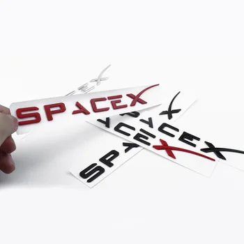 ABS Espaço X Traseira de Inicialização do Tronco Emblema Emblema Adesivo de Carro Decalques para Tesla SpaceX Modelo 3 X S Y Estilo Carro Acessórios