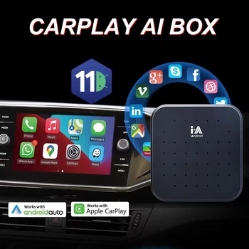 F62A CarPlay Ai Caixa Android 11 4+64GB QCM2290 4-Core sem Fio CarPlay Android Auto Adaptador Para o YouTube, Netflix IPTV, 4G LTE TV
