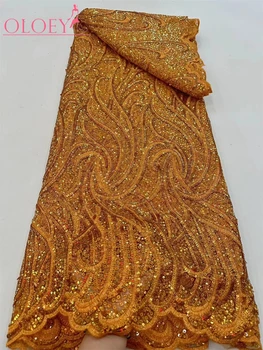 Moda De Alta Qualidade Francês Elegante Malha Bordado Misto De Cores De Lantejoulas Tecido Do Laço Africana Laço De Tecido Para O Vestido De Casamento