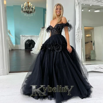 Kybeliny Novidade de Vestido de Baile, de 2023 Para Mulheres Fora do Ombro Sweetheart Uma linha de Vestidos de Noite Vestidos De Festa Feito sob Encomenda