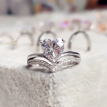 Novo Amor Y2K Anéis para as Mulheres Cúbicos de Zircônia Redonda Anéis de Casamento Noivado Proposta Dom Acessórios de Jóias de Luxo Clássico